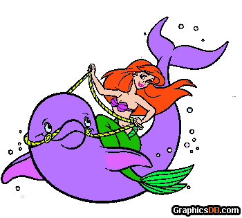 Ariel riding dolphin