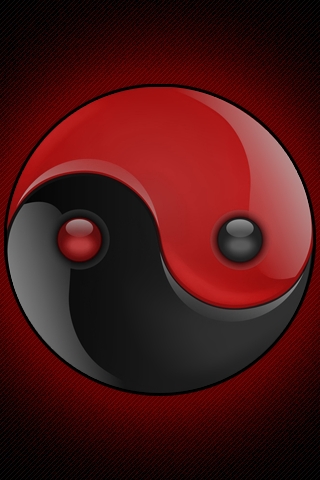 yin yang red Cellphone Wallpaper