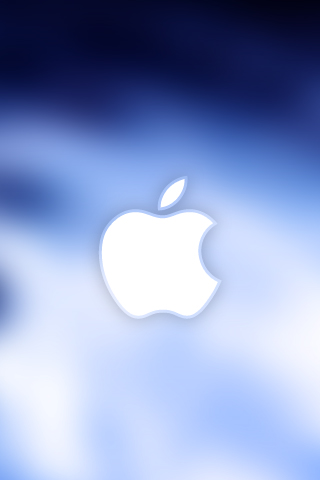 Apple in Blue iPhone Wallpaper