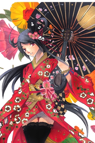 Pretty Kimono iPhone Wallpaper