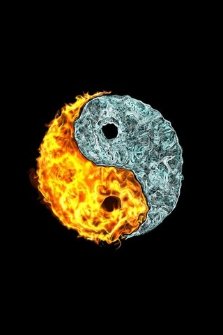 yin amp yang fire amp ice iPhone Wallpaper