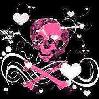 Pink skull hearts