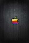 Dark Wood Apple iPhone Wallpaper