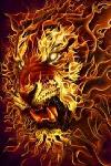 Fire Lion iPhone Wallpaper