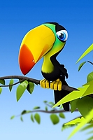 3D Cartoon Bird iPhone Wallpaper
