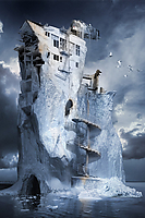 3D Iceberg House iPhone Wallpaper