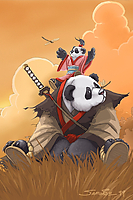 Samurai Panda iPhone Wallpaper