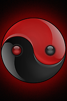 yin yang red iPhone Wallpaper