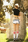 Girl at graveyard