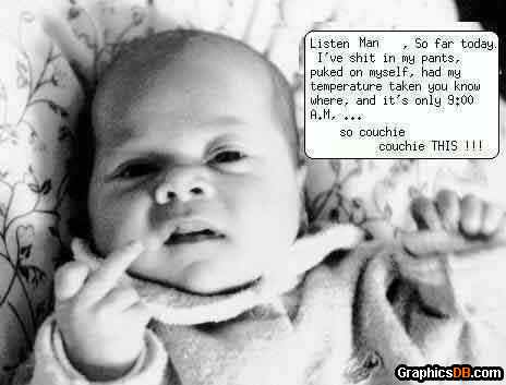 middle finger baby
