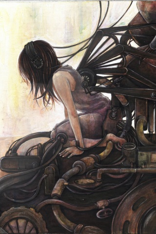 Steampunk Angel iPhone Wallpaper