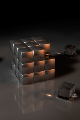 3D Magic Cube iPhone Wallpaper