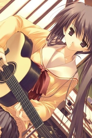 Guitar Girl iPhone Wallpaper