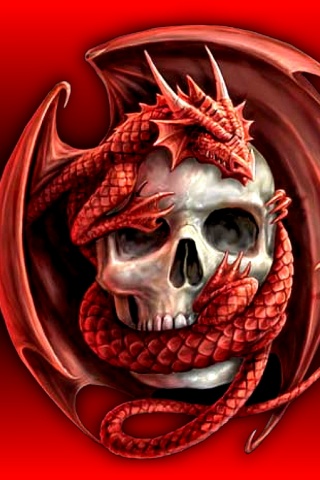 Red Dragon Skull